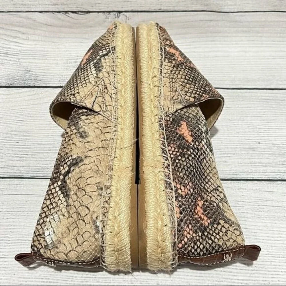 SAM Edelman Khloe Espadrille Snake Print Slip On Flat Size 9.5